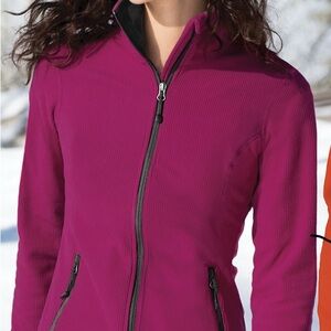 EDDIE BAUER® LADIES SZ.2XL MAGENTA VERTICAL POLY FLEECE FULL ZIP JACKET. EB223